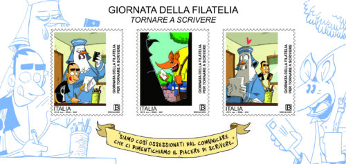  Giornata della Filatelia: oggi tre francobolli con bozzetti a cura di Zerocalcare