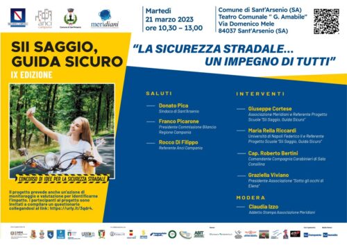  A Sant’Arsenio arriva #siisaggioguidasicuro per parlare di sicurezza stradale