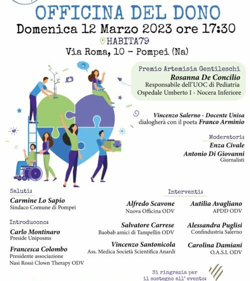  “Il volontariato…officina del dono”: II edizione del Premio Artemisia Gentileschi, ospite Franco Arminio