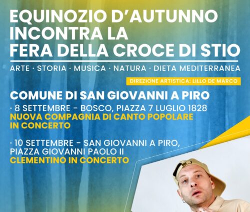  Week end di musica a San Giovanni a Piro con la musica popolare e il rapper Clementino